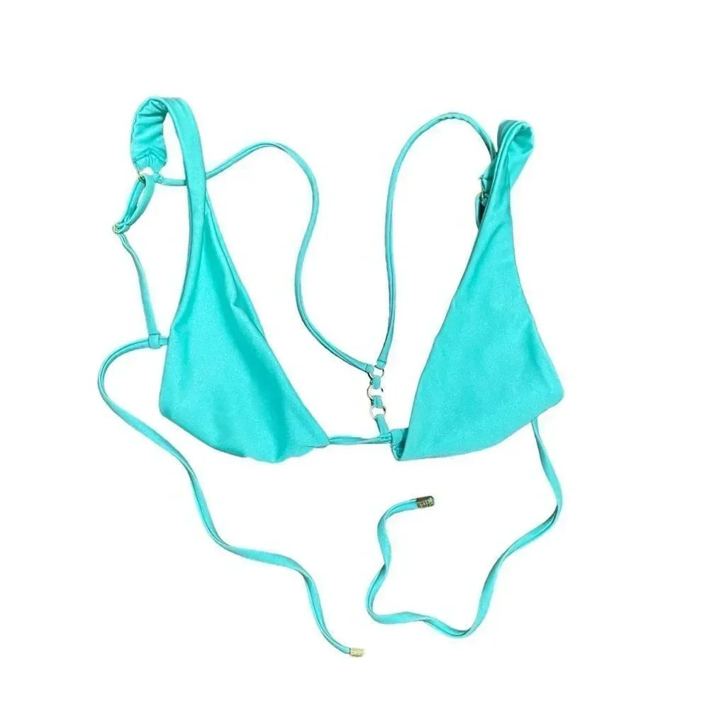 Beach Bunny Ireland High Apex Strappy Bikini Top Mint Size Large - Picture 7 of 7